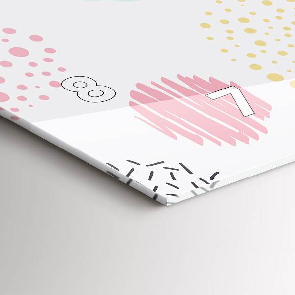 Ceas orizontale de perete din sticlă Model geometric