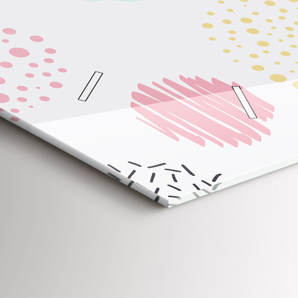 Ceas orizontale de perete din sticlă Model geometric