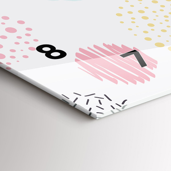 Ceas orizontale de perete din sticlă Model geometric