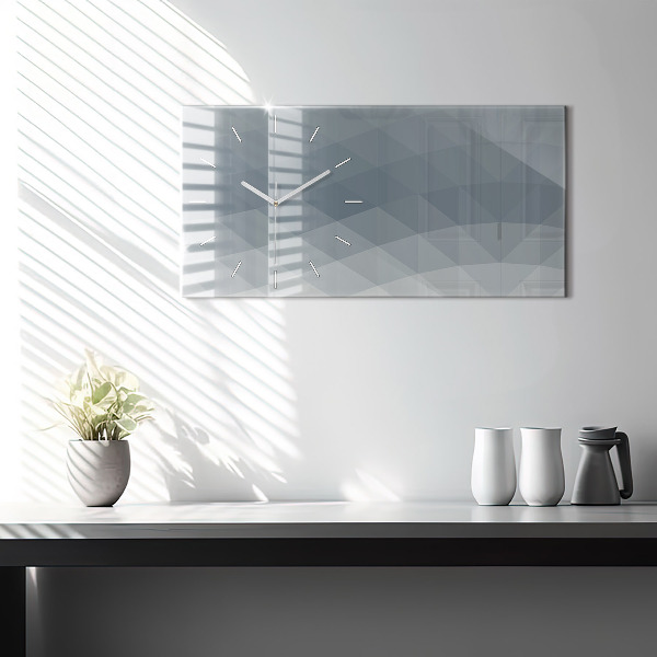 Ceas orizontale de perete din sticlă Abstracția valurilor