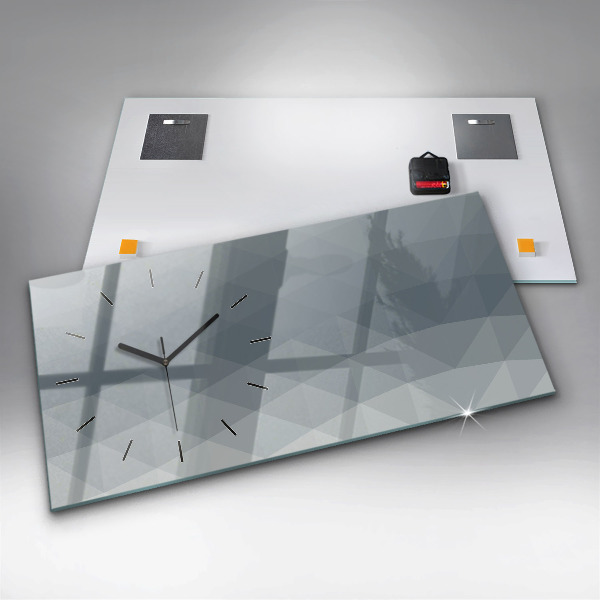 Ceas orizontale de perete din sticlă Abstracția valurilor