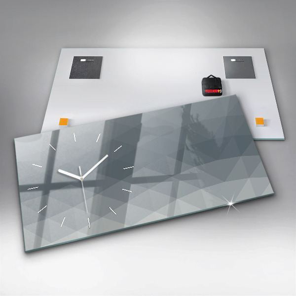 Ceas orizontale de perete din sticlă Abstracția valurilor