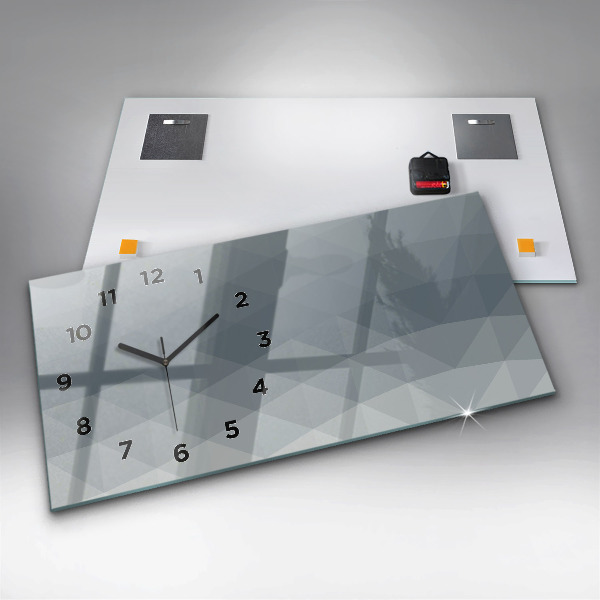 Ceas orizontale de perete din sticlă Abstracția valurilor