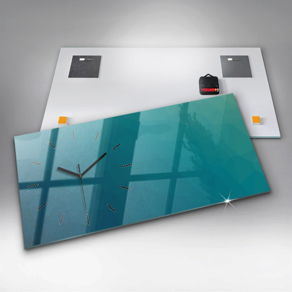 Ceas orizontale de perete din sticlă Abstracția nautică