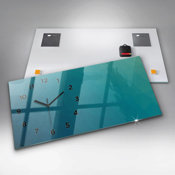 Ceas orizontale de perete din sticlă Abstracția nautică