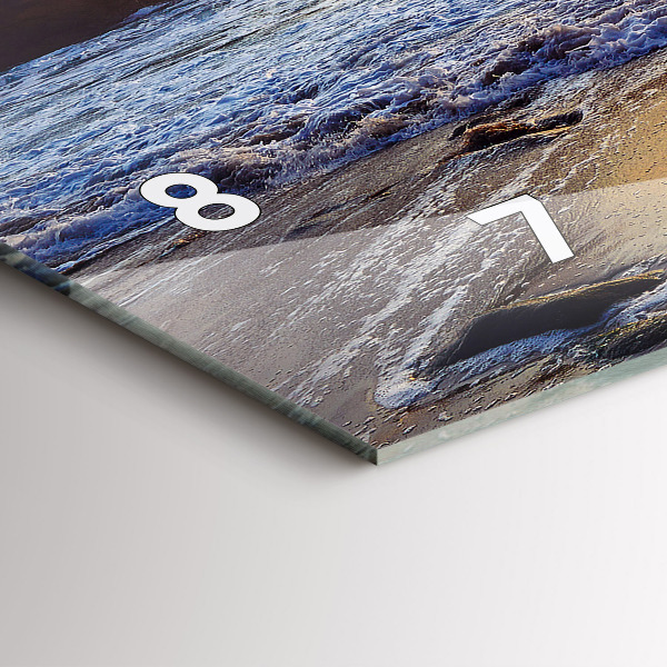 Ceas orizontale de perete din sticlă Apus de soare pe plajă