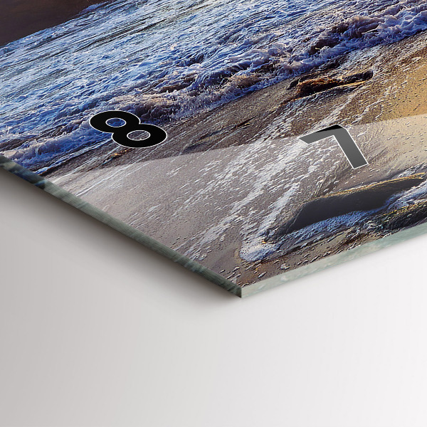 Ceas orizontale de perete din sticlă Apus de soare pe plajă