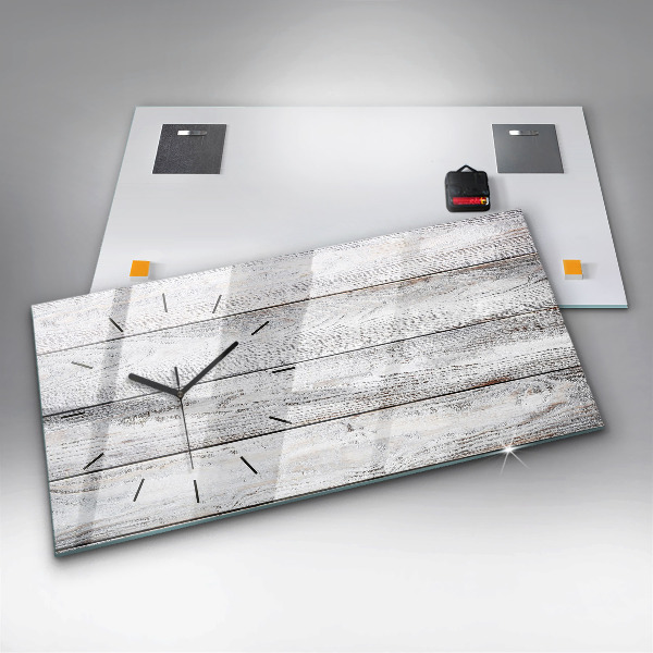 Ceas orizontale de perete din sticlă Scânduri vopsite