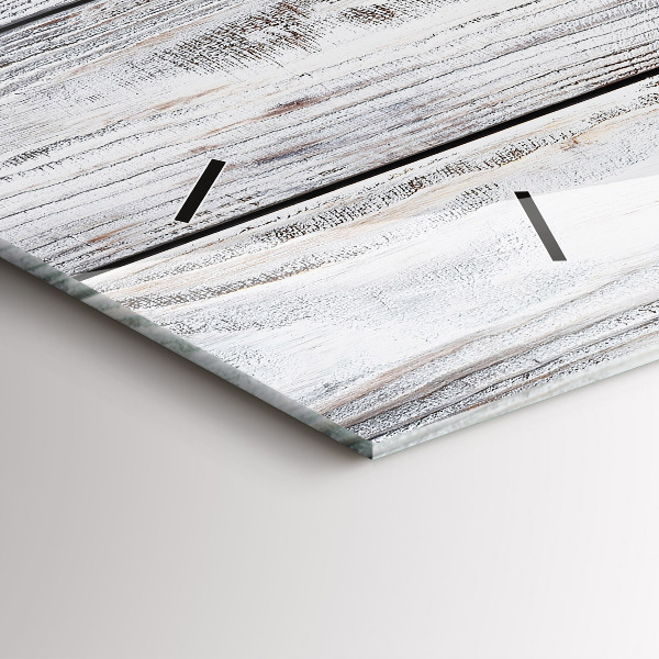 Ceas orizontale de perete din sticlă Scânduri vopsite