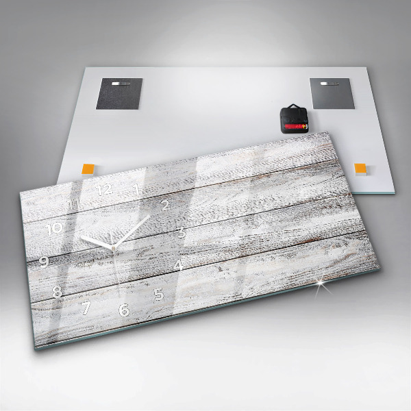 Ceas orizontale de perete din sticlă Scânduri vopsite