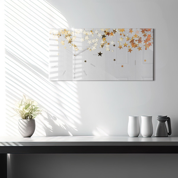 Ceas orizontale de perete din sticlă Stele