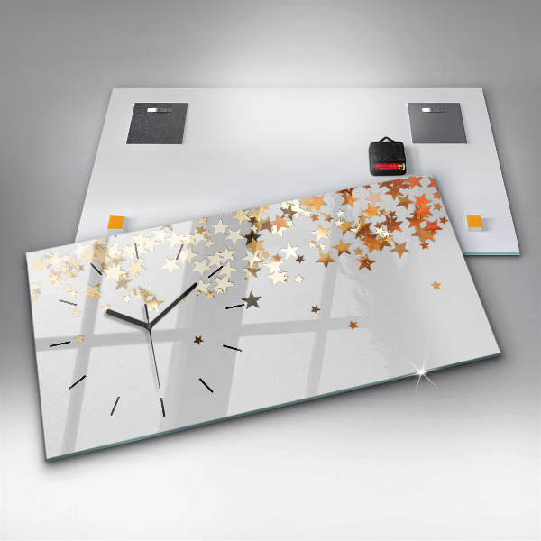Ceas orizontale de perete din sticlă Stele