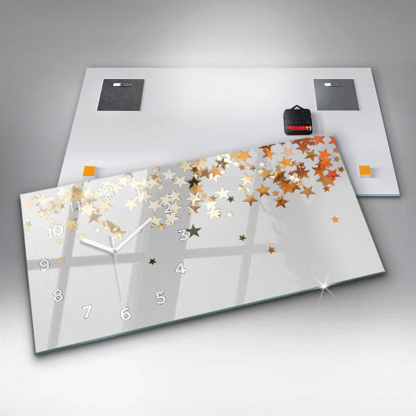 Ceas orizontale de perete din sticlă Stele