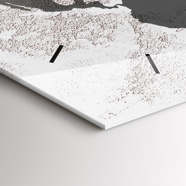 Ceas orizontale de perete din sticlă Harta lumii concrete