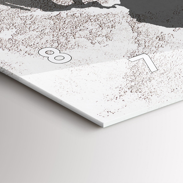 Ceas orizontale de perete din sticlă Harta lumii concrete