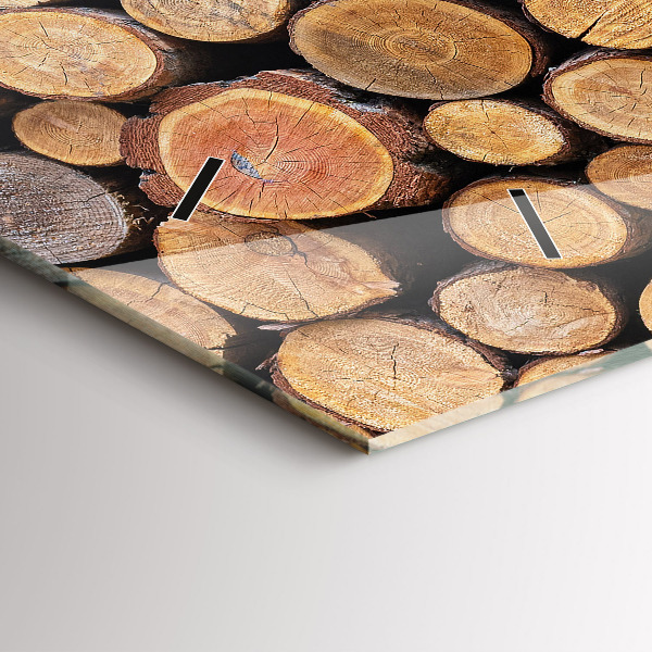 Ceas orizontale de perete din sticlă Inele de copac