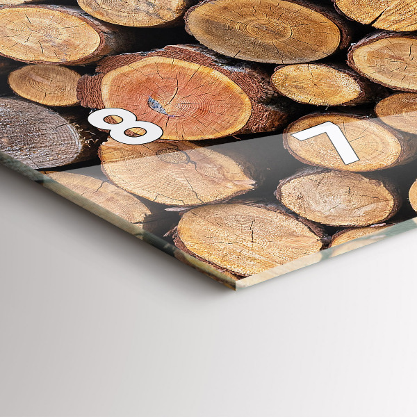 Ceas orizontale de perete din sticlă Inele de copac