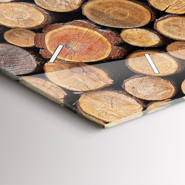 Ceas orizontale de perete din sticlă Inele de copac