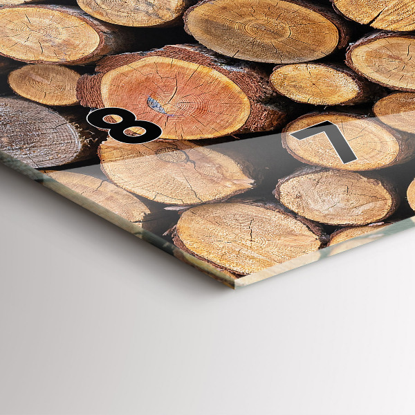 Ceas orizontale de perete din sticlă Inele de copac