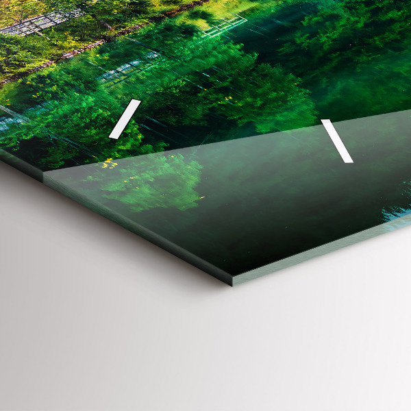 Ceas orizontale de perete din sticlă Peisajul lacului