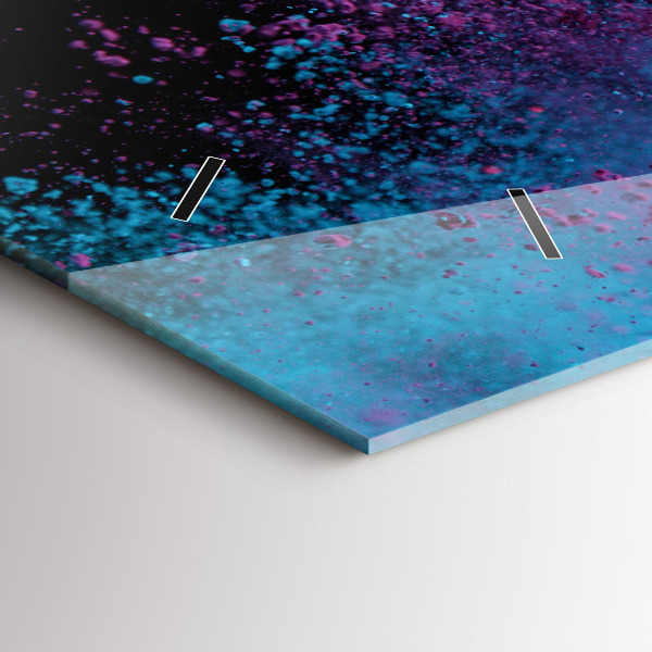 Ceas orizontale de perete din sticlă O explozie de culori