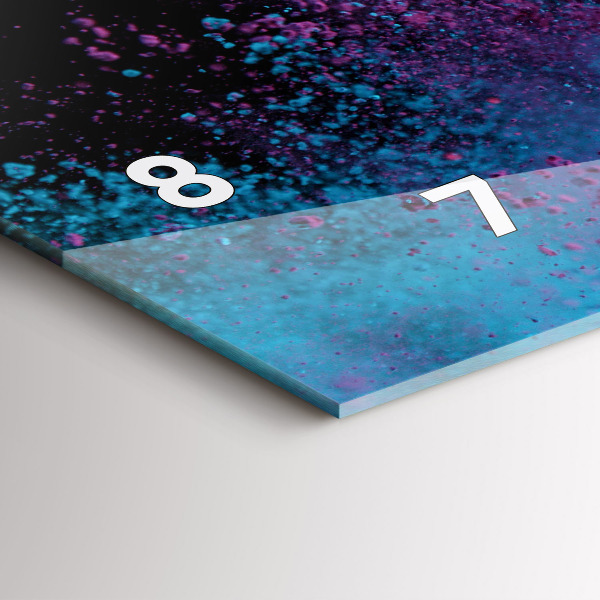 Ceas orizontale de perete din sticlă O explozie de culori