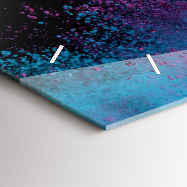 Ceas orizontale de perete din sticlă O explozie de culori