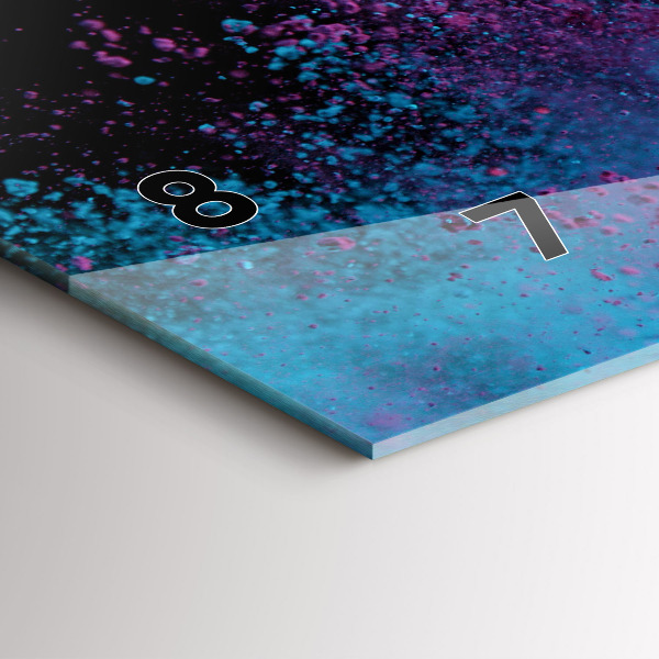 Ceas orizontale de perete din sticlă O explozie de culori