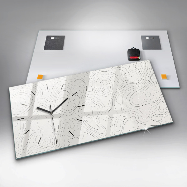 Ceas orizontale de perete din sticlă Pete de abstracție