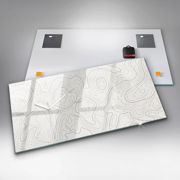 Ceas orizontale de perete din sticlă Pete de abstracție