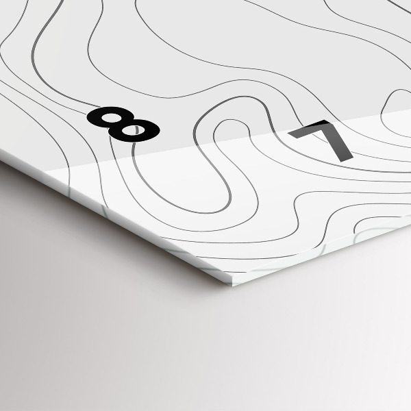 Ceas orizontale de perete din sticlă Pete de abstracție