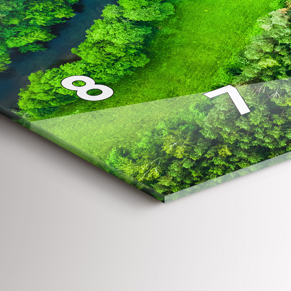 Ceas orizontale de perete din sticlă Râu în pădure