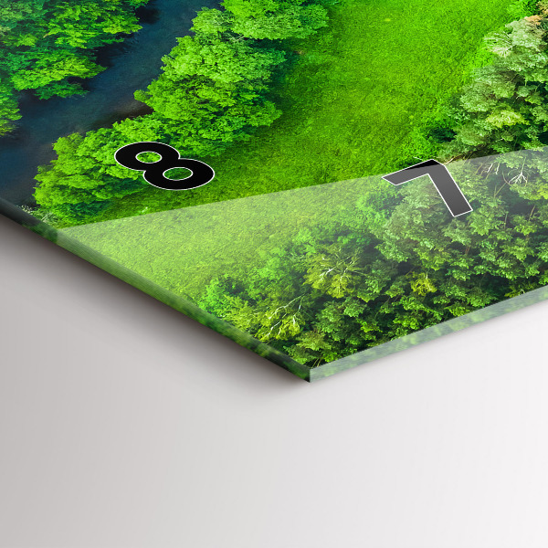 Ceas orizontale de perete din sticlă Râu în pădure