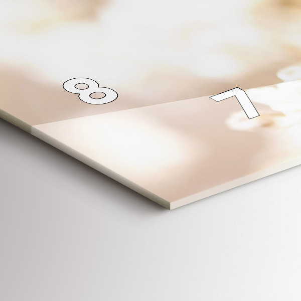 Ceas orizontale de perete din sticlă Flori mici albe