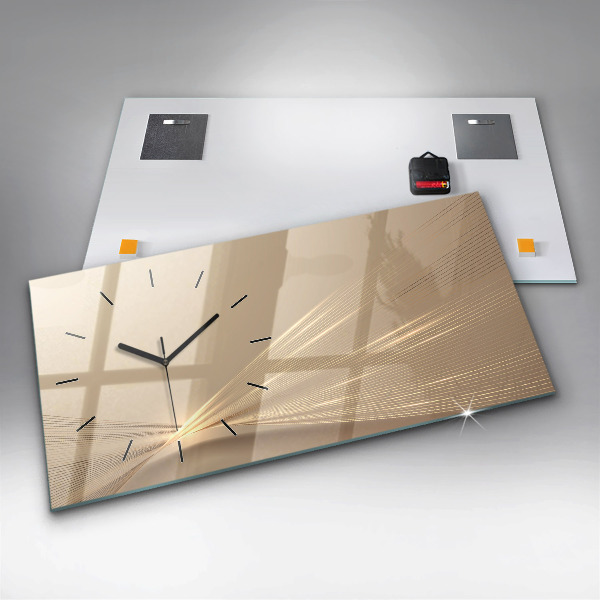 Ceas orizontale de perete din sticlă Lumină abstractă