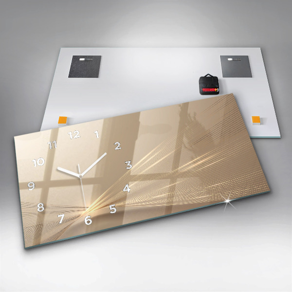 Ceas orizontale de perete din sticlă Lumină abstractă