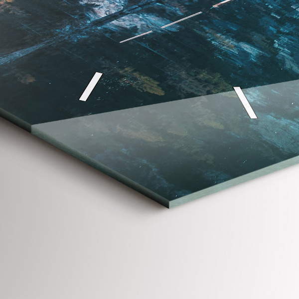 Ceas orizontale de perete din sticlă Barci pe lac