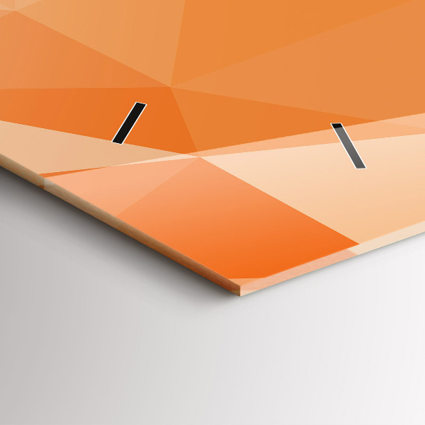 Ceas orizontale de perete din sticlă Triunghiuri abstracte