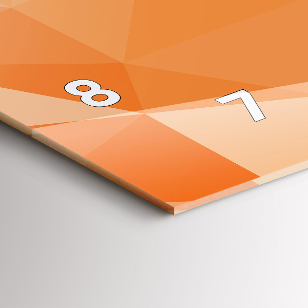 Ceas orizontale de perete din sticlă Triunghiuri abstracte