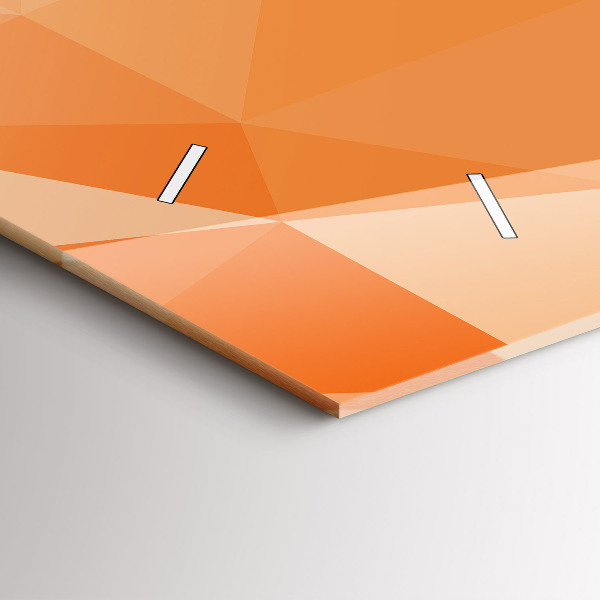 Ceas orizontale de perete din sticlă Triunghiuri abstracte