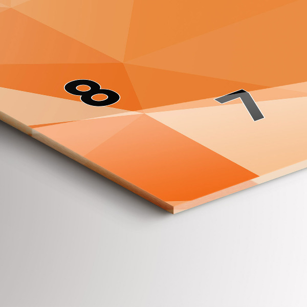 Ceas orizontale de perete din sticlă Triunghiuri abstracte