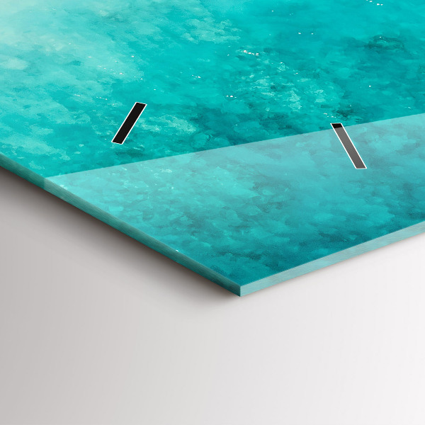 Ceas orizontale de perete din sticlă Plaja cu nisip de mare