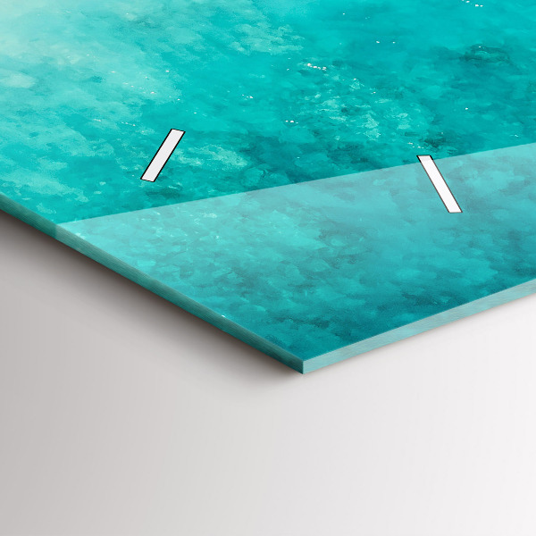 Ceas orizontale de perete din sticlă Plaja cu nisip de mare