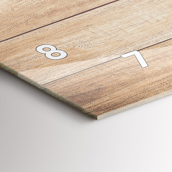 Ceas orizontale de perete din sticlă Textura din lemn