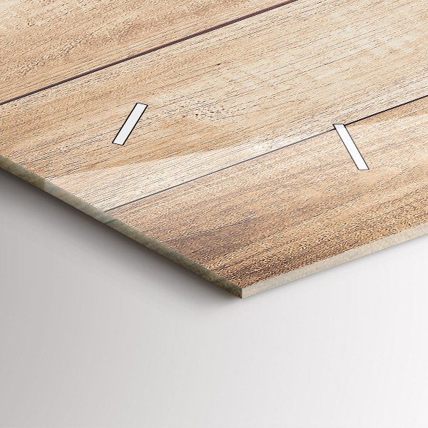 Ceas orizontale de perete din sticlă Textura din lemn