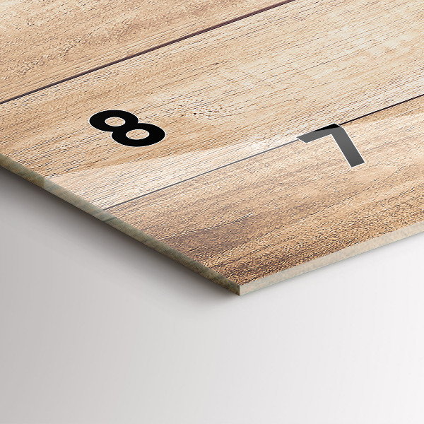 Ceas orizontale de perete din sticlă Textura din lemn