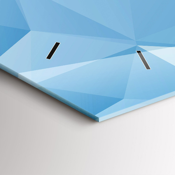 Ceas orizontale de perete din sticlă Abstracția triunghiurilor