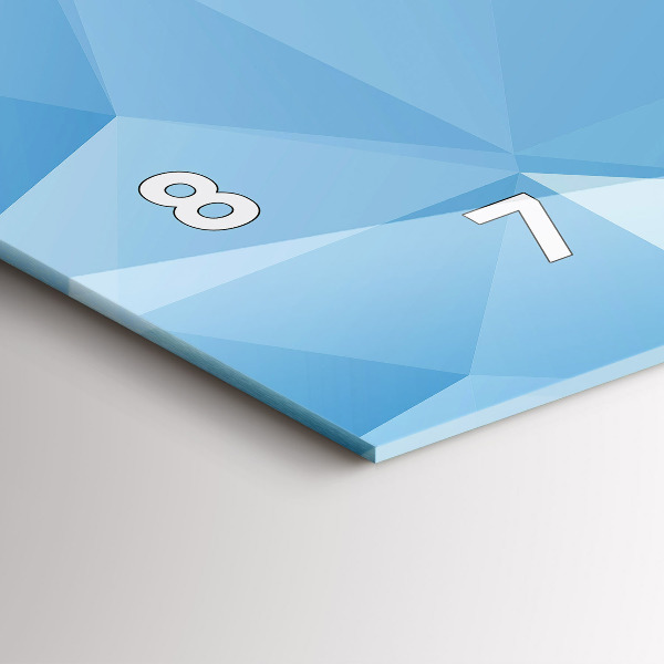 Ceas orizontale de perete din sticlă Abstracția triunghiurilor