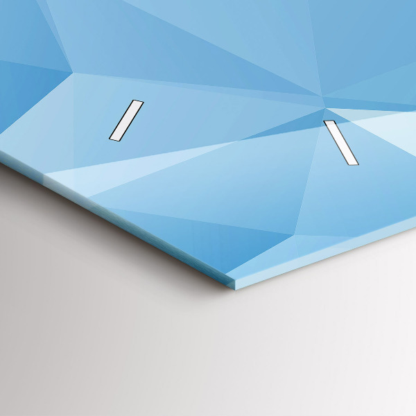 Ceas orizontale de perete din sticlă Abstracția triunghiurilor