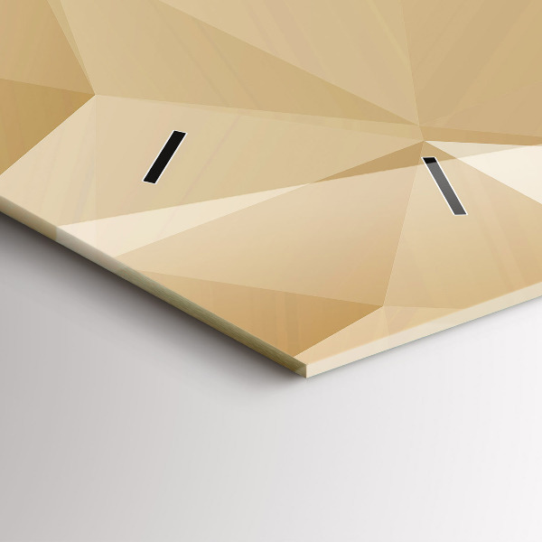 Ceas orizontale de perete din sticlă Abstracția triunghiurilor